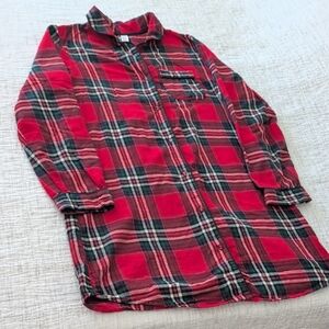 Red Plaid Button-Up Shirt